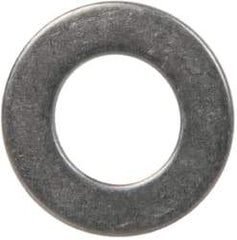 Made in USA - 1/4" Screw, Grade 300 Stainless Steel Standard Flat Washer - 0.255" ID x 0.468" OD, 0.032" Thick, Passivated Finish, Meets Military Specifications - Industrial Tool & Supply