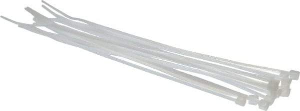 Made in USA - 6-3/16" Long Natural (Color) Nylon Standard Cable Tie - 18 Lb Tensile Strength, 1.07mm Thick, 38.1mm Max Bundle Diam - Industrial Tool & Supply