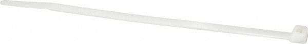 Made in USA - 8.7" Long Natural (Color) Nylon Standard Cable Tie - 120 Lb Tensile Strength, 1.93mm Thick, 52.3mm Max Bundle Diam - Industrial Tool & Supply