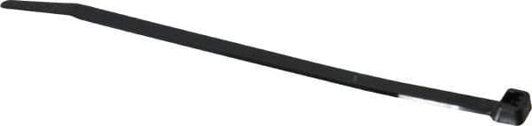 Made in USA - 8.7" Long Black Nylon Standard Cable Tie - 120 Lb Tensile Strength, 1.93mm Thick, 52.3mm Max Bundle Diam - Industrial Tool & Supply