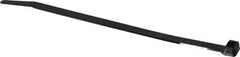 Made in USA - 8.7" Long Black Nylon Standard Cable Tie - 120 Lb Tensile Strength, 1.93mm Thick, 52.3mm Max Bundle Diam - Industrial Tool & Supply