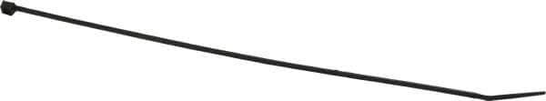 Made in USA - 8-3/16" Long Black Nylon Standard Cable Tie - 18 Lb Tensile Strength, 1.07mm Thick, 1-1/4" Max Bundle Diam - Industrial Tool & Supply
