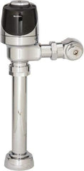 Sloan Valve Co. - 1-1/2" Spud Coupling, 3/4" Pipe, Closet Automatic Flush Valve - Handle Opening, 1.6 Gal per Flush, Plastic Cover, Powered by 4 AA Batteries - Industrial Tool & Supply