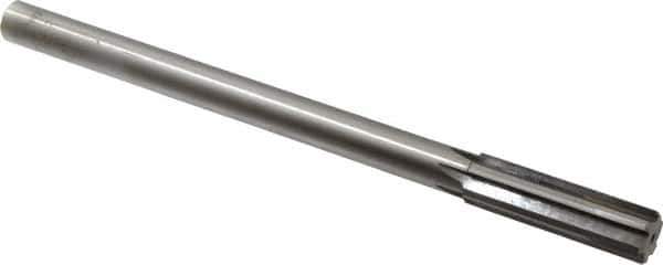 Made in USA - 0.662" Carbide-Tipped 6 Flute Chucking Reamer - Straight Flute, 9/16" Straight Shank, 2-1/4" Flute Length, 9" OAL - Industrial Tool & Supply