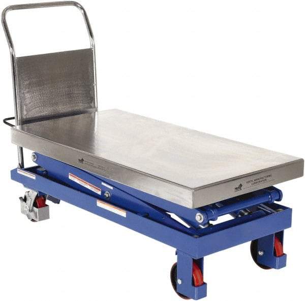 Vestil - 1,500 Lb Capacity Hydraulic Scissor Elevating Cart - 19" to 68" Lift Height, 47-1/2" Platform Length x 24" Platform Width - Industrial Tool & Supply
