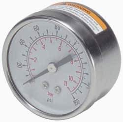 Parker - Stainless Steel FRL Pressure Gauge - Use with PB11/PR10 - Industrial Tool & Supply