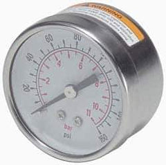Parker - Stainless Steel FRL Pressure Gauge - Use with PB11/PR10 - Industrial Tool & Supply