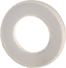 Made in USA - #4 Screw, Grade 6/6 Nylon Standard Flat Washer - 0.12" ID x 0.22" OD, 0.031" Thick, Plain Finish - Industrial Tool & Supply