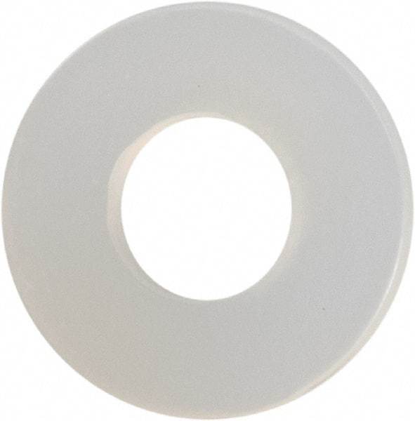 Made in USA - #4 Screw, Grade 6/6 Nylon Standard Flat Washer - 0.12" ID x 0.28" OD, 0.031" Thick, Plain Finish - Industrial Tool & Supply