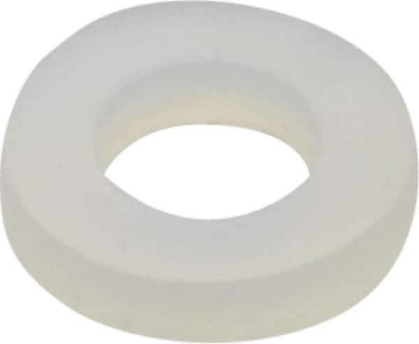 Made in USA - #6 Screw, Grade 6/6 Nylon Standard Flat Washer - 0.162" ID x 0.312" OD, 0.062" Thick, Plain Finish - Industrial Tool & Supply