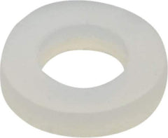 Made in USA - #6 Screw, Grade 6/6 Nylon Standard Flat Washer - 0.162" ID x 0.312" OD, 0.062" Thick, Plain Finish - Industrial Tool & Supply