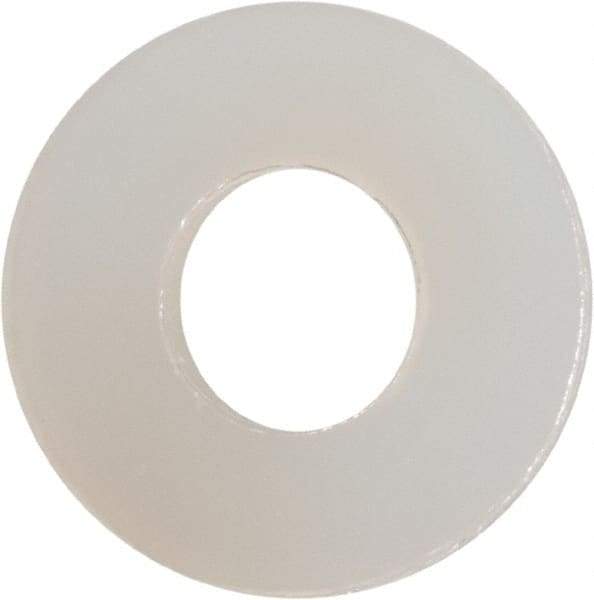 Made in USA - #8 Screw, Grade 6/6 Nylon Standard Flat Washer - 0.177" ID x 0.408" OD, 0.062" Thick, Plain Finish - Industrial Tool & Supply