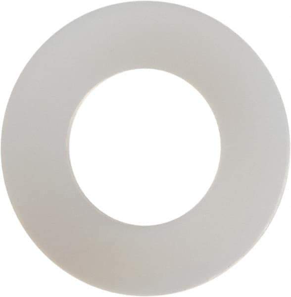 Made in USA - #12 Screw, Grade 6/6 Nylon Standard Flat Washer - 0.24" ID x 0.465" OD, 0.015" Thick, Plain Finish - Industrial Tool & Supply