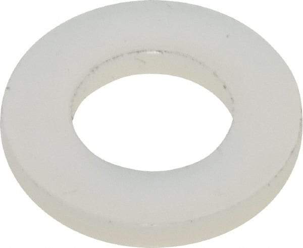 Made in USA - #12 Screw, Grade 6/6 Nylon Standard Flat Washer - 0.252" ID x 0.472" OD, 0.062" Thick, Plain Finish - Industrial Tool & Supply