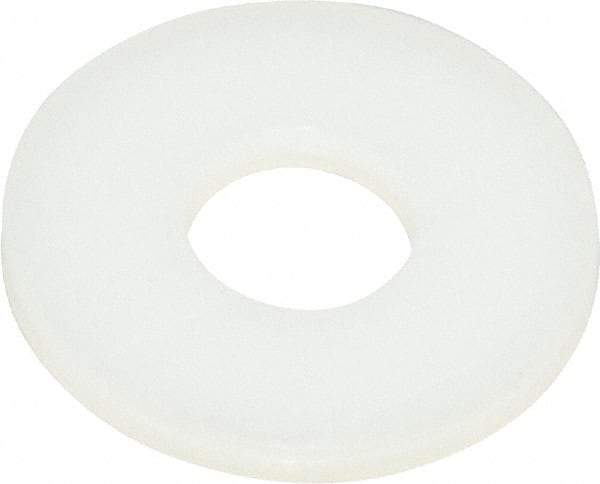 Made in USA - 1/4" Screw, Grade 6/6 Nylon Standard Flat Washer - 0.26" ID x 0.687" OD, 0.062" Thick, Plain Finish - Industrial Tool & Supply