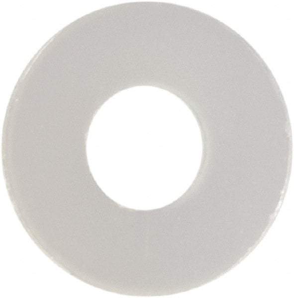 Made in USA - #1 Screw, Grade 6/6 Nylon Standard Flat Washer - 0.084" ID x 0.219" OD, 0.025" Thick, Plain Finish - Industrial Tool & Supply