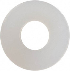 Made in USA - #2 Screw, Grade 6/6 Nylon Standard Flat Washer - 0.094" ID x 1/4" OD, 0.031" Thick, Plain Finish - Industrial Tool & Supply