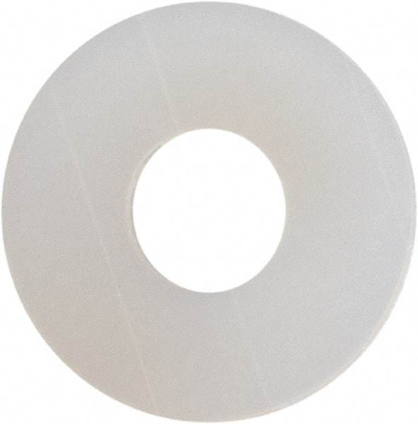 Made in USA - #3 Screw, Grade 6/6 Nylon Standard Flat Washer - 0.109" ID x 0.312" OD, 0.031" Thick, Plain Finish - Industrial Tool & Supply