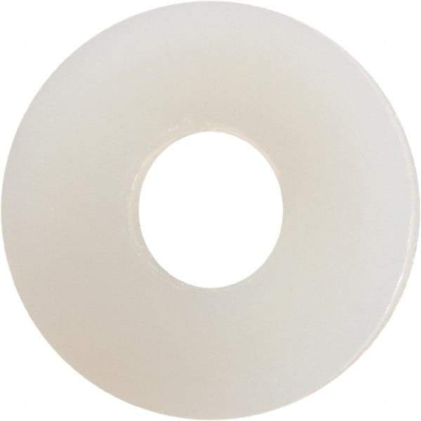 Made in USA - #5 Screw, Grade 6/6 Nylon Standard Flat Washer - 0.141" ID x 0.406" OD, 0.04" Thick, Plain Finish - Industrial Tool & Supply