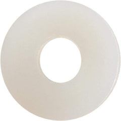Made in USA - #5 Screw, Grade 6/6 Nylon Standard Flat Washer - 0.141" ID x 0.406" OD, 0.04" Thick, Plain Finish - Industrial Tool & Supply