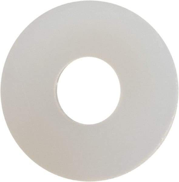 Made in USA - #6 Screw, Grade 6/6 Nylon Standard Flat Washer - 0.156" ID x 0.438" OD, 0.04" Thick, Plain Finish - Industrial Tool & Supply