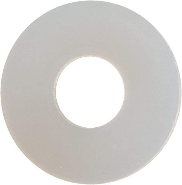 Made in USA - #8 Screw, Grade 6/6 Nylon Standard Flat Washer - 0.188" ID x 1/2" OD, 0.04" Thick, Plain Finish - Industrial Tool & Supply