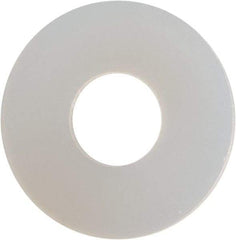 Made in USA - #8 Screw, Grade 6/6 Nylon Standard Flat Washer - 0.188" ID x 1/2" OD, 0.04" Thick, Plain Finish - Industrial Tool & Supply