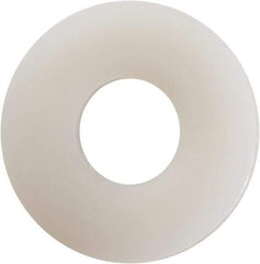 Made in USA - #12 Screw, Grade 6/6 Nylon Standard Flat Washer - 0.234" ID x 5/8" OD, 0.062" Thick, Plain Finish - Industrial Tool & Supply