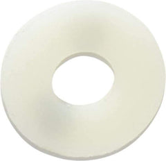 Made in USA - 1/4" Screw, Grade 6/6 Nylon Standard Flat Washer - 0.281" ID x 0.734" OD, 0.062" Thick, Plain Finish - Industrial Tool & Supply