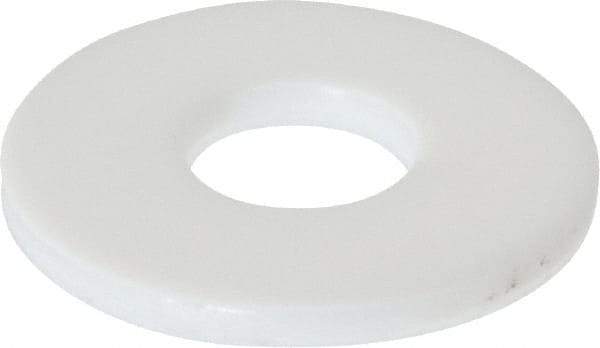 Made in USA - 1/4" Screw, PTFE Standard Flat Washer - 0.281" ID x 0.735" OD, 0.062" Thick, Plain Finish - Industrial Tool & Supply