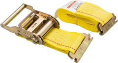 Lift-All - 12' Long x 2" Wide, 1,000 Lb Basket Capacity, 3,000 Lb Vertical Capacity, Polyester Web Sling - Yellow - Industrial Tool & Supply
