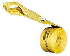 Lift-All - 27' Long x 4" Wide, 5,000 Lb Vertical Capacity, Polyester Web Sling - Yellow - Industrial Tool & Supply