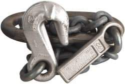 Lift-All - 5' Long x 4-1/2" Wide, 8,800 Lb Basket Capacity, Alloy Steel Web Sling - 8,800 Lb Choker Capacity, SOG Chain Sling, 3/8" Diam Chain, Natural, Single Style - Industrial Tool & Supply