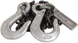 Lift-All - 5' Long x 3-1/2" Wide, 4,300 Lb Basket Capacity, Alloy Steel Web Sling - 4,300 Lb Choker Capacity, SSS Chain Sling, 9/32" Diam Chain, Natural, Single Style - Industrial Tool & Supply