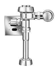 Sloan Valve Co. - 1-1/4" Spud Coupling, 3/4" Pipe, Urinal Automatic Flush Valve - Handle Opening, 3.5 Gal per Flush, Metal Cover, Powered by Electrical Line with 24 Volt Step Down Transformer - Industrial Tool & Supply