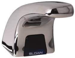 Sloan Valve Co. - Chrome Single Hole Pedestal Electronic & Sensor Faucet without Mixer - Powered by 6 VAC, Standard Spout - Industrial Tool & Supply