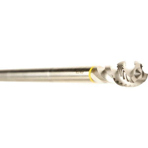 Emuge - M10x1.50 3 Flute Bright Finish Cobalt Spiral Flute Extension Tap - Modified Bottoming Chamfer, 200mm OAL, 6H Class of Fit, Series Enorm - Exact Industrial Supply