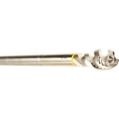 Emuge - M10x1.50 3 Flute Bright Finish Cobalt Spiral Flute Extension Tap - Modified Bottoming Chamfer, 200mm OAL, 6H Class of Fit, Series Enorm - Exact Industrial Supply