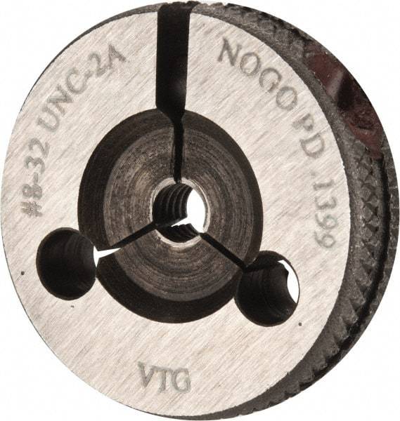 Vermont Gage - 8-32 No Go Single Ring Thread Gage - Class 2A, Tool Steel - Industrial Tool & Supply