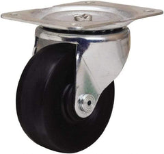 Hamilton - 4" Diam x 1-1/2" Wide x 5" OAH Top Plate Mount Swivel Caster - Hard Rubber, 300 Lb Capacity, Self-Lubricating Bearing, 4 x 5-1/8" Plate - Industrial Tool & Supply