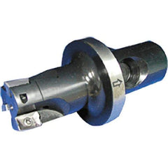 Iscar - 1-1/4" Cut Diam, 0.35" Max Depth of Cut, 3.74" OAL, Indexable Square Shoulder End Mill - CF4 Modular Connection, 90° Lead Angle, Through Coolant, Series ClickFit, Heli2000 - Industrial Tool & Supply
