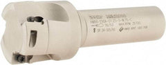 Iscar - 1-1/4" Cut Diam, 0.394" Max Depth of Cut, 3/4" Shank Diam, 3-1/2" OAL, Indexable Square Shoulder End Mill - Weldon Shank, 90° Lead Angle, Through Coolant, Series Heli2000 - Industrial Tool & Supply