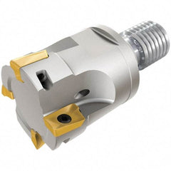 Iscar - 25mm Cut Diam, 10mm Max Depth of Cut, Indexable Square Shoulder End Mill - M12 Modular Connection, 90° Lead Angle, Through Coolant, Series FlexFit, Heli2000 - Industrial Tool & Supply