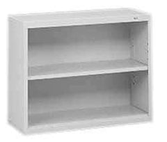 Tennsco - 2 Shelf, 28" High x 34-1/2" Wide Bookcase - 13-1/2" Deep, Steel, Putty - Industrial Tool & Supply