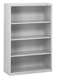 Tennsco - 4 Shelf, 52" High x 34-1/2" Wide Bookcase - 13-1/2" Deep, Steel, Putty - Industrial Tool & Supply