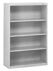 Tennsco - 4 Shelf, 52" High x 34-1/2" Wide Bookcase - 13-1/2" Deep, Steel, Putty - Industrial Tool & Supply