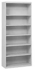 Tennsco - 6 Shelf, 78" High x 34-1/2" Wide Bookcase - 13-1/2" Deep, Steel, Putty - Industrial Tool & Supply