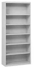 Tennsco - 6 Shelf, 78" High x 34-1/2" Wide Bookcase - 13-1/2" Deep, Steel, Putty - Industrial Tool & Supply