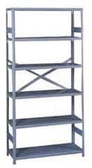 Tennsco - 5 Shelf Commercial Grade Open Steel Shelving - 300 Lb Capacity, 36" Wide x 72" High x 24" Deep, Medium Gray - Industrial Tool & Supply