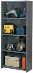 Tennsco - 6 Shelf, 750 Lb. Capacity, Free Standing Closed Shelving - 36 Inch Wide x 18 Inch Deep x 87 Inch High, Medium Gray - Industrial Tool & Supply